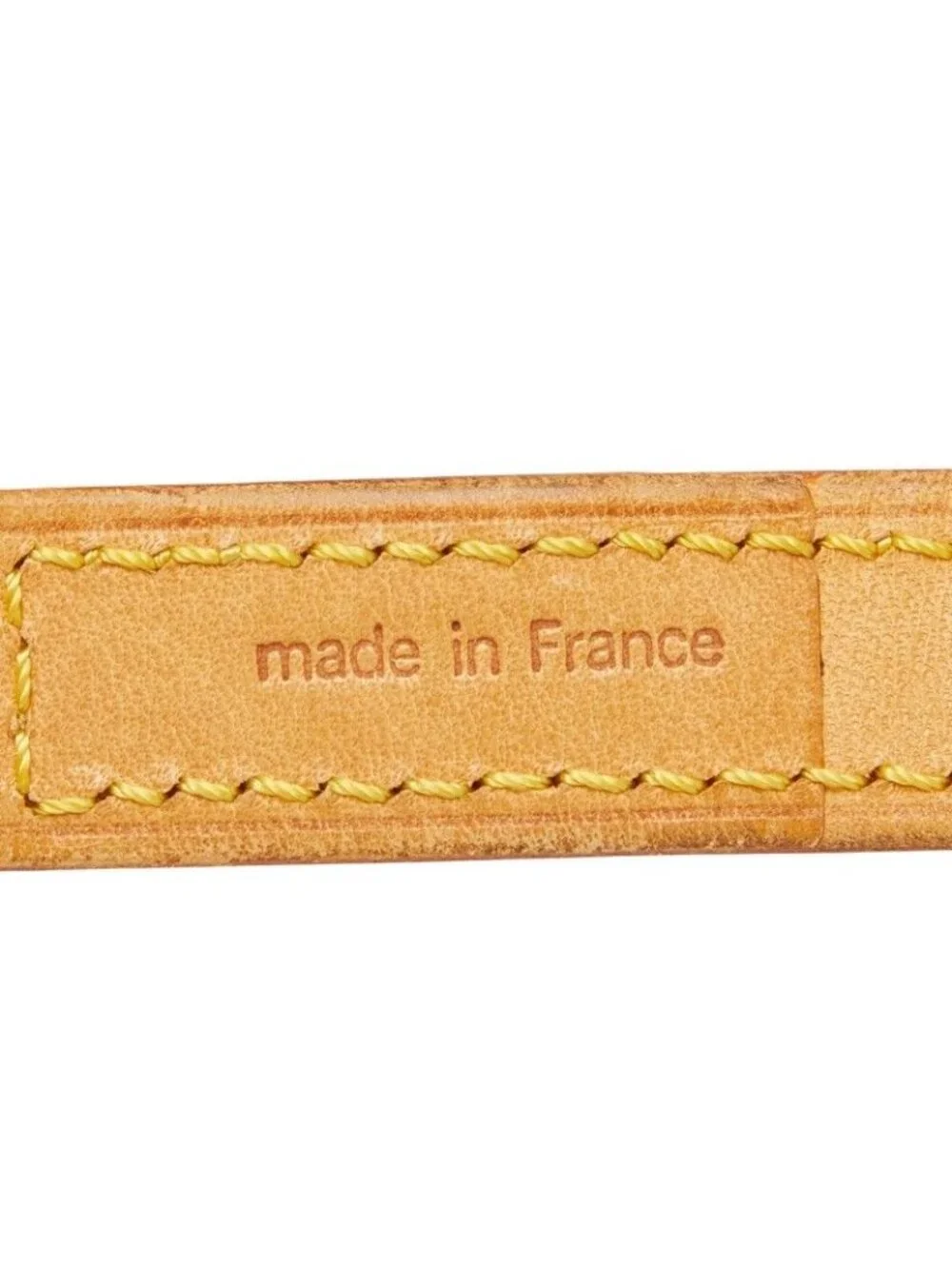 Louis Vuitton Shoulder Strap Beige Gold Leather Plated